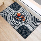 Carlton Football Club Rubber Doormat Indigenous Monochrome Dot Art Mascot Style