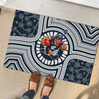 Carlton Football Club Rubber Doormat Indigenous Monochrome Dot Art Mascot Style