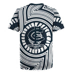 Carlton Football Club Rugby Jersey Indigenous Monochrome Dot Art Mascot Style