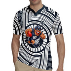 Carlton Football Club Rugby Jersey Indigenous Monochrome Dot Art Mascot Style