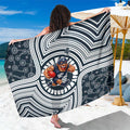 Carlton Football Club Sarong Indigenous Monochrome Dot Art Mascot Style