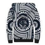 Carlton Football Club Sherpa Hoodie Indigenous Monochrome Dot Art Mascot Style