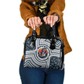 Carlton Football Club Shoulder Handbag Indigenous Monochrome Dot Art Mascot Style