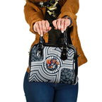 Carlton Football Club Shoulder Handbag Indigenous Monochrome Dot Art Mascot Style