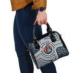 Carlton Football Club Shoulder Handbag Indigenous Monochrome Dot Art Mascot Style