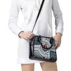 Carlton Football Club Shoulder Handbag Indigenous Monochrome Dot Art Mascot Style