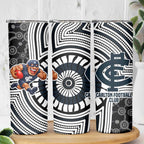 Carlton Football Club Skinny Tumbler Indigenous Monochrome Dot Art Mascot Style
