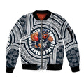 Carlton Football Club Sleeve Zip Bomber Jacket Indigenous Monochrome Dot Art Mascot Style