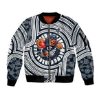 Carlton Football Club Sleeve Zip Bomber Jacket Indigenous Monochrome Dot Art Mascot Style