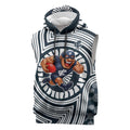 Carlton Football Club Sleeveless Hoodie Indigenous Monochrome Dot Art Mascot Style
