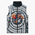 Carlton Football Club Sleeveless Puffer Jacket Indigenous Monochrome Dot Art Mascot Style