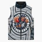 Carlton Football Club Sleeveless Puffer Jacket Indigenous Monochrome Dot Art Mascot Style