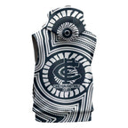 Carlton Football Club Sleeveless Zip Hoodie Indigenous Monochrome Dot Art Mascot Style
