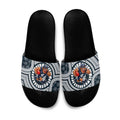 Carlton Football Club Slide Sandals Indigenous Monochrome Dot Art Mascot Style