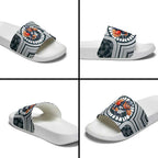Carlton Football Club Slide Sandals Indigenous Monochrome Dot Art Mascot Style
