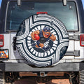 Carlton Football Club Spare Tire Cover Indigenous Monochrome Dot Art Mascot Style