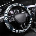Carlton Football Club Steering Wheel Cover Indigenous Monochrome Dot Art Mascot Style
