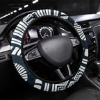 Carlton Football Club Steering Wheel Cover Indigenous Monochrome Dot Art Mascot Style