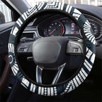 Carlton Football Club Steering Wheel Cover Indigenous Monochrome Dot Art Mascot Style