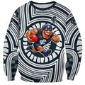 Carlton Football Club Sweatshirt Indigenous Monochrome Dot Art Mascot Style