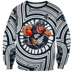 Carlton Football Club Sweatshirt Indigenous Monochrome Dot Art Mascot Style