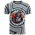 Carlton Football Club T Shirt Indigenous Monochrome Dot Art Mascot Style