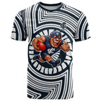 Carlton Football Club T Shirt Indigenous Monochrome Dot Art Mascot Style