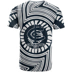 Carlton Football Club T Shirt Indigenous Monochrome Dot Art Mascot Style
