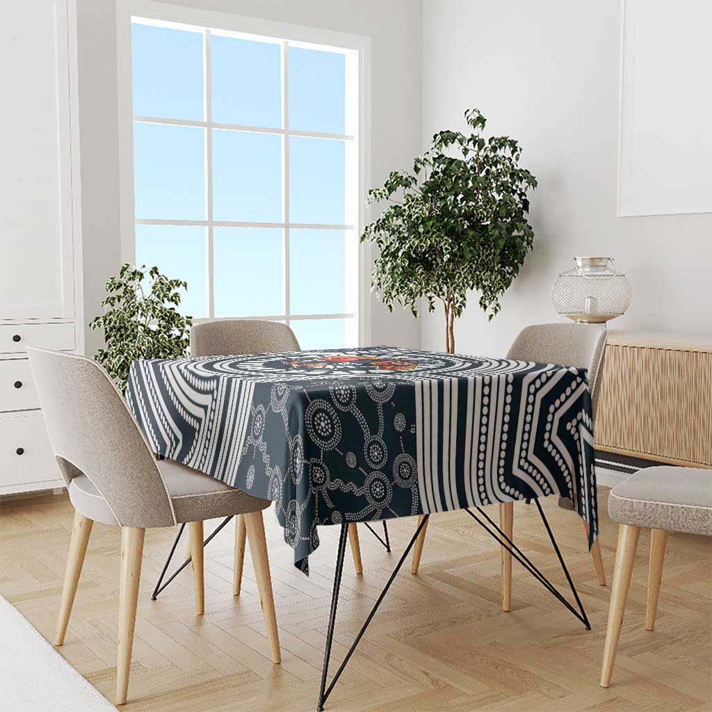 Carlton Football Club Tablecloth Indigenous Monochrome Dot Art Mascot Style
