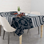 Carlton Football Club Tablecloth Indigenous Monochrome Dot Art Mascot Style