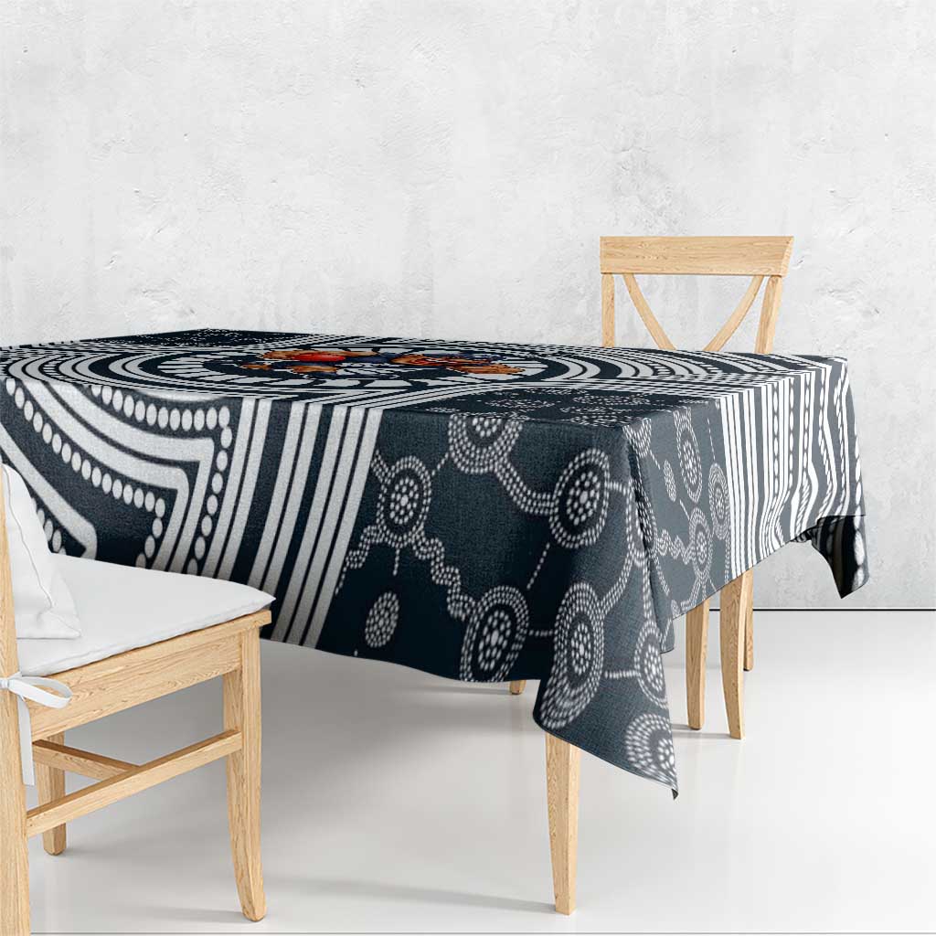 Carlton Football Club Tablecloth Indigenous Monochrome Dot Art Mascot Style