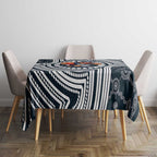 Carlton Football Club Tablecloth Indigenous Monochrome Dot Art Mascot Style