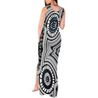 Carlton Football Club Tank Maxi Dress Indigenous Monochrome Dot Art Mascot Style