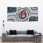 Carlton Football Club Tapestry Indigenous Monochrome Dot Art Mascot Style