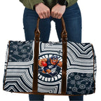 Carlton Football Club Travel Bag Indigenous Monochrome Dot Art Mascot Style