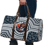 Carlton Football Club Travel Bag Indigenous Monochrome Dot Art Mascot Style