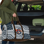 Carlton Football Club Travel Bag Indigenous Monochrome Dot Art Mascot Style