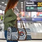 Carlton Football Club Travel Bag Indigenous Monochrome Dot Art Mascot Style