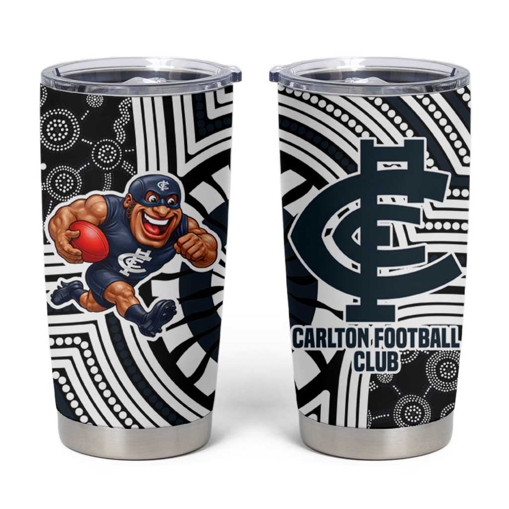 Carlton Football Club Tumbler Cup Indigenous Monochrome Dot Art Mascot Style