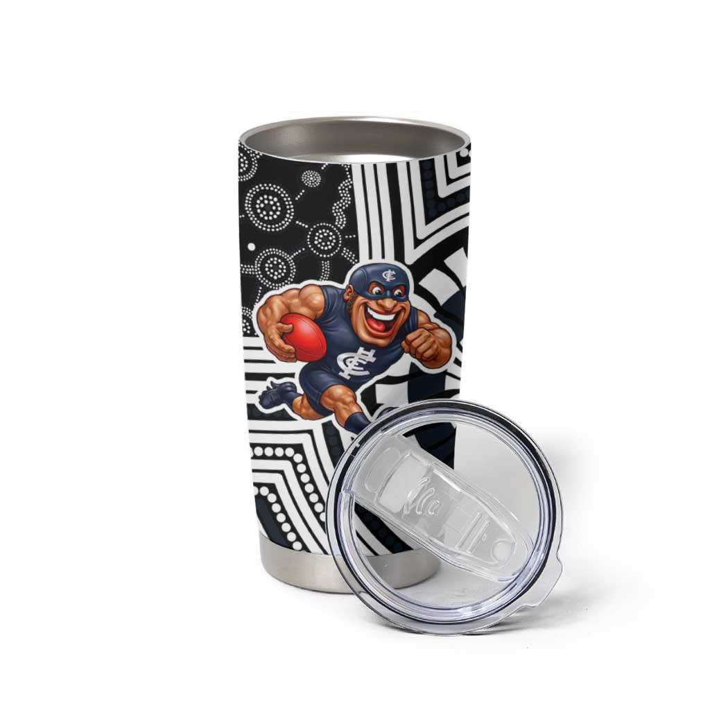 Carlton Football Club Tumbler Cup Indigenous Monochrome Dot Art Mascot Style