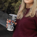 Carlton Football Club Tumbler Cup Indigenous Monochrome Dot Art Mascot Style