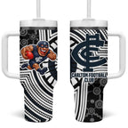 Carlton Football Club Tumbler With Handle Indigenous Monochrome Dot Art Mascot Style