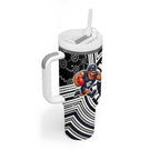 Carlton Football Club Tumbler With Handle Indigenous Monochrome Dot Art Mascot Style