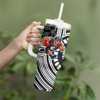 Carlton Football Club Tumbler With Handle Indigenous Monochrome Dot Art Mascot Style