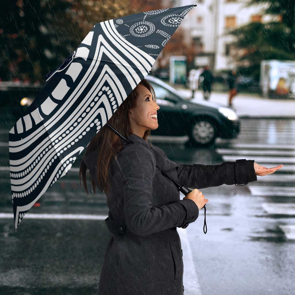Carlton Football Club Umbrella Indigenous Monochrome Dot Art Mascot Style