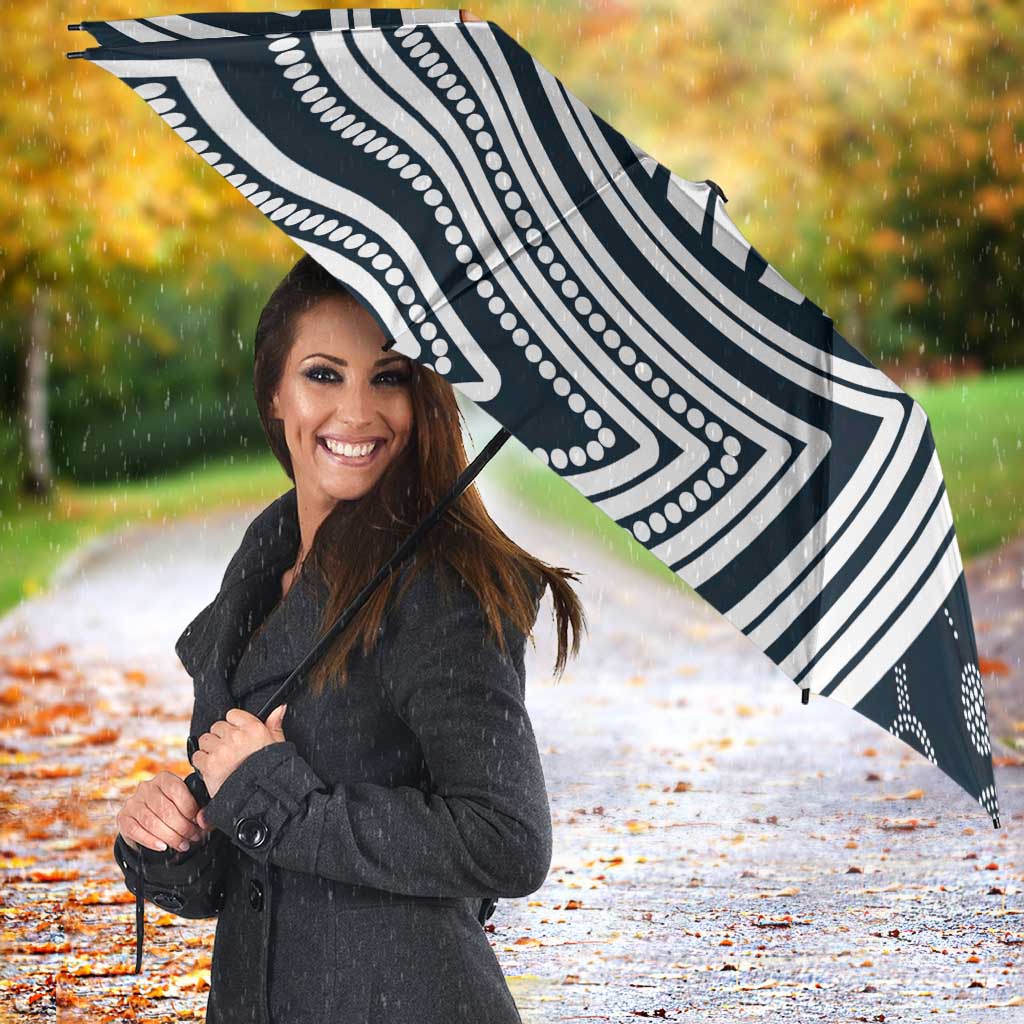 Carlton Football Club Umbrella Indigenous Monochrome Dot Art Mascot Style