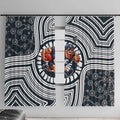 Carlton Football Club Window Curtain Indigenous Monochrome Dot Art Mascot Style