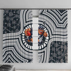 Carlton Football Club Window Curtain Indigenous Monochrome Dot Art Mascot Style