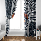 Carlton Football Club Window Curtain Indigenous Monochrome Dot Art Mascot Style
