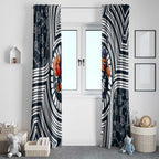 Carlton Football Club Window Curtain Indigenous Monochrome Dot Art Mascot Style